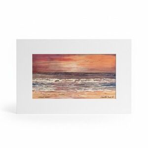 Clearwater Beach FL Landscape At Sunset Art Print Edmond Frechmann Signed Matted
